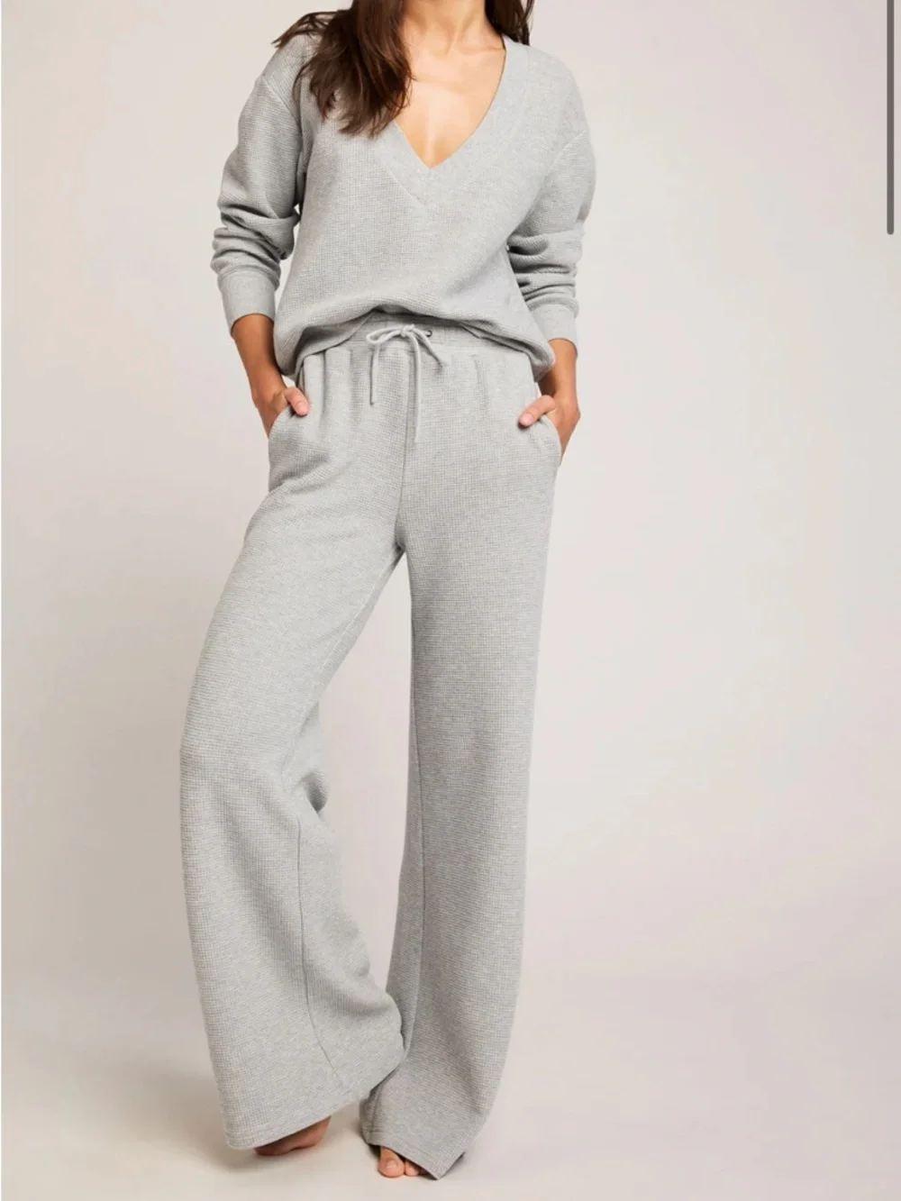 Negative Underwear Waffle Knit Lounge Set in Light Gray - Picture 12 of 13